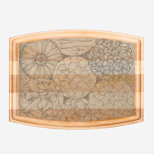 PGP Holiday Melissa Succo Arched Wood Cutting Board with Groove - 12" x 9"