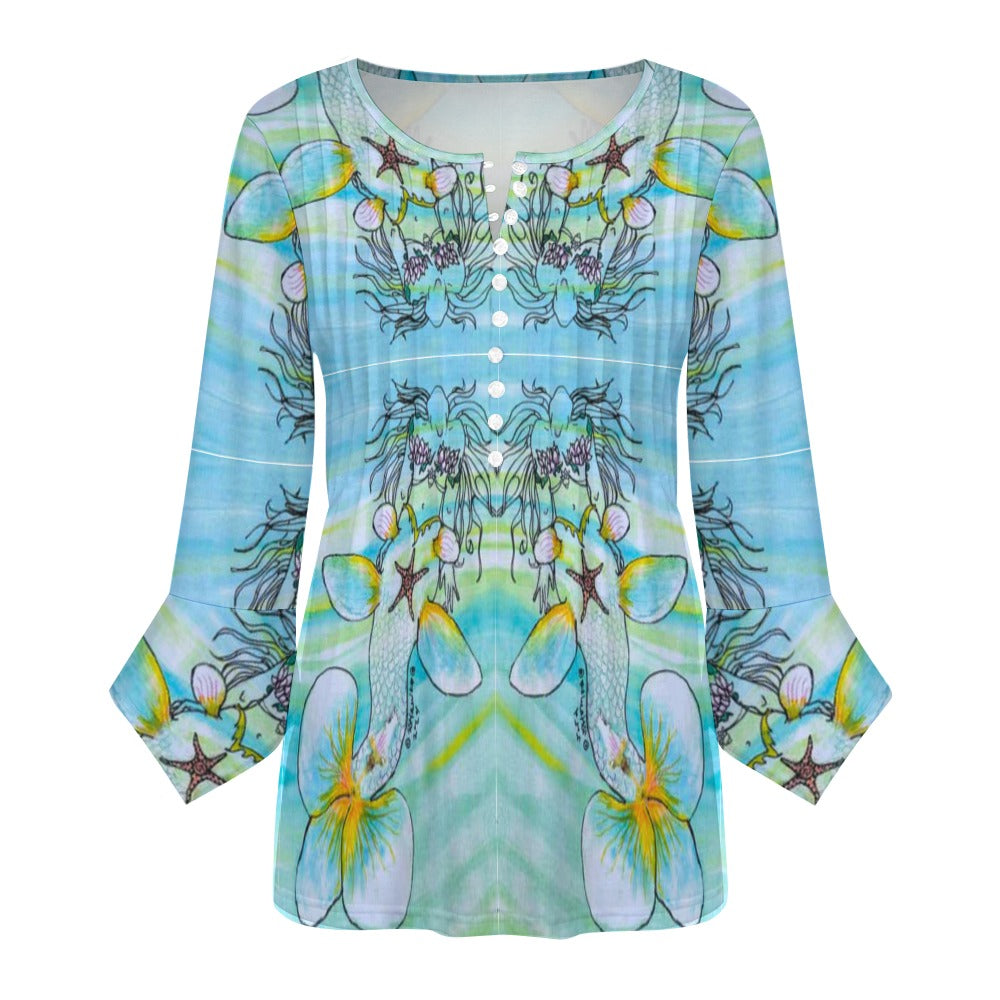 PGP Holiday Rochelle Ruched Petal Sleeve Blouse