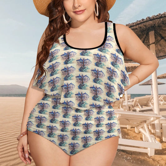 PGP Holiday Stacy Lee Faith Plus Size Lotus Petal Bikini – Comfort Adjustable Two-Piece Swimsuit for Women.