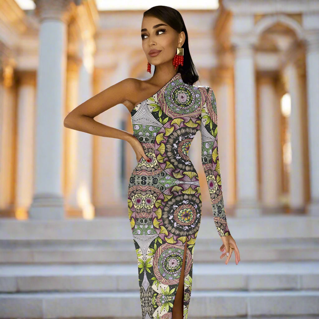 PGP Holiday Melissa Boho Elegance Half Sleeve Slit Dress