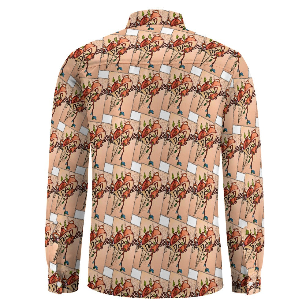 Terry Quinn Peach Velvet Long Sleeve Casual Shirt – Designed by Stacy Lee Frasier for PGP Holiday