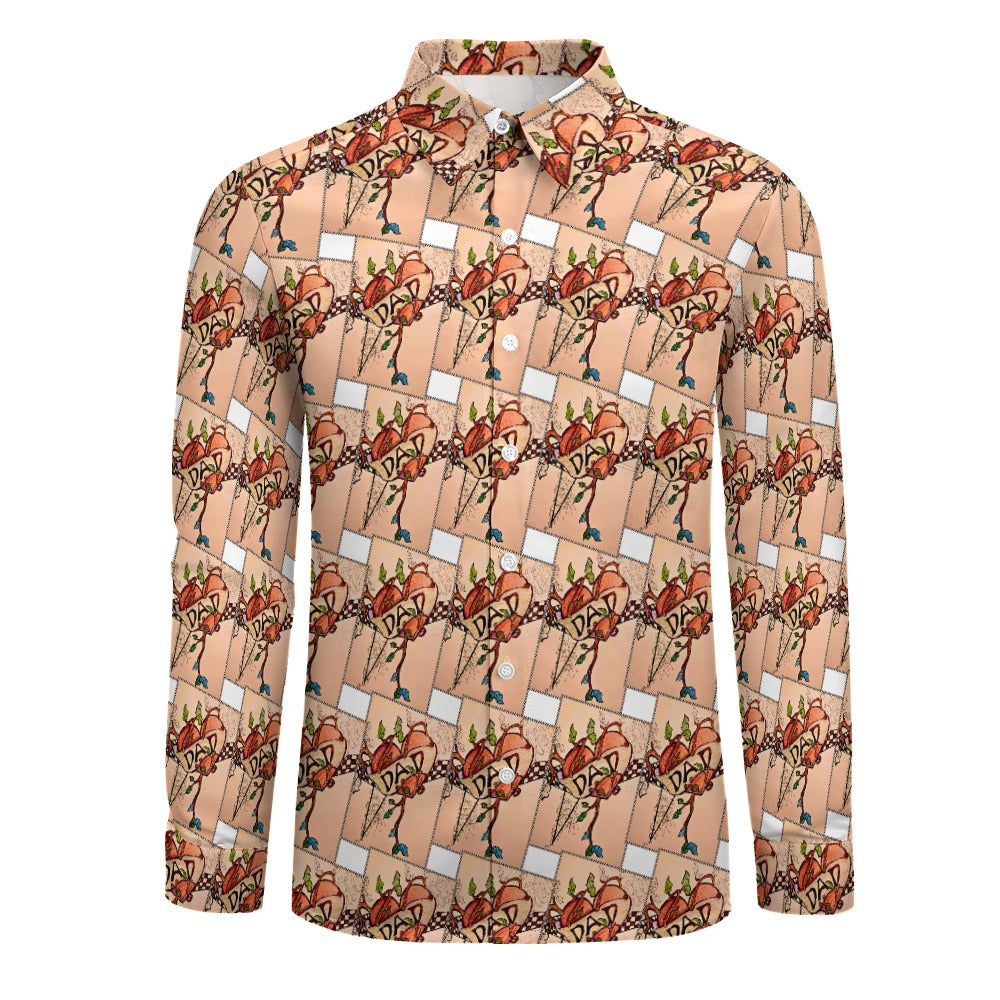Terry Quinn Peach Velvet Long Sleeve Casual Shirt – Designed by Stacy Lee Frasier for PGP Holiday