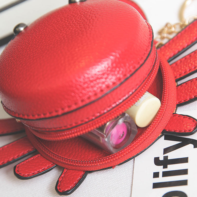 Crab Shaped Leather Coin Purse – Cute Ocean-Inspired Wallet | 9.5x9.5cm