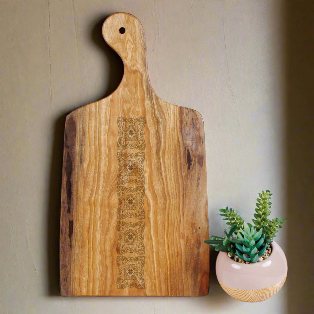 Good Luck Live Edge Artisan Cherry Wood Serving Board