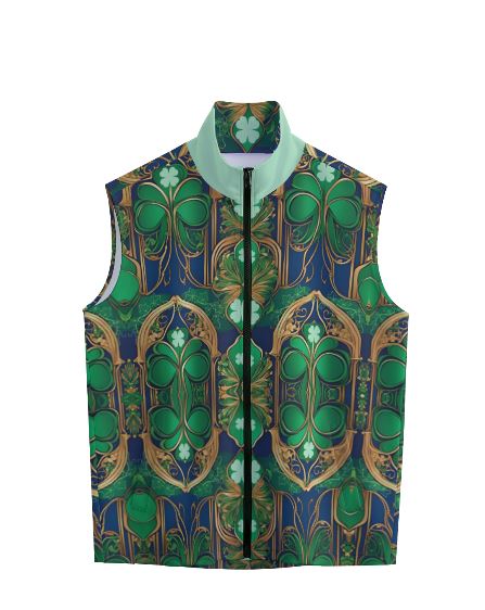 PGP Holiday Cogair Eidhneán Men's Stand-up Collar Vest with Zipper Closure & Side Pockets