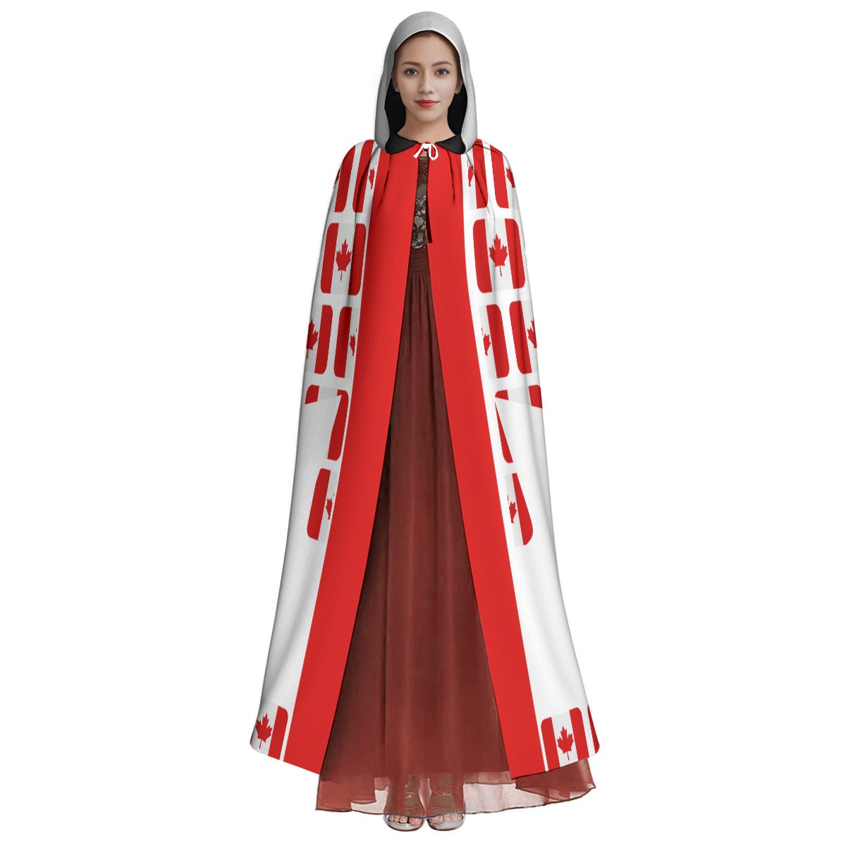 PGP Holiday Canadian Flag Day Unisex Hooded Cloak – Soft Microfiber with Drawstring