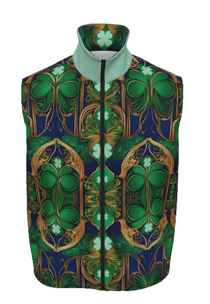 PGP Holiday Cogair Eidhneán Men's Stand-up Collar Vest with Zipper Closure & Side Pockets
