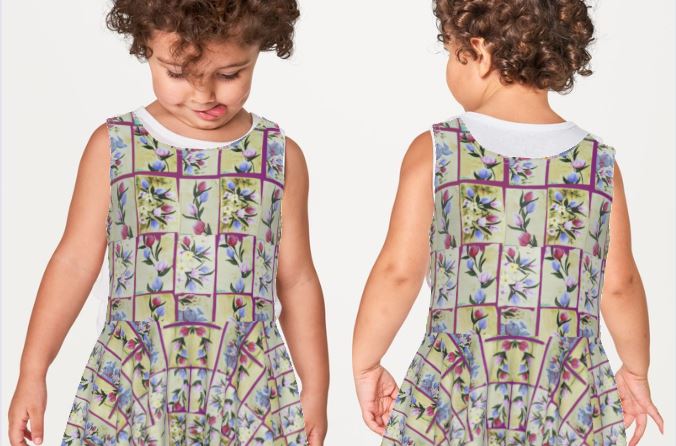 PGP Holiday Suzanne Bunny Garden Kid's Sleeveless Vest Dress –Mother/Daughter Dress Alike