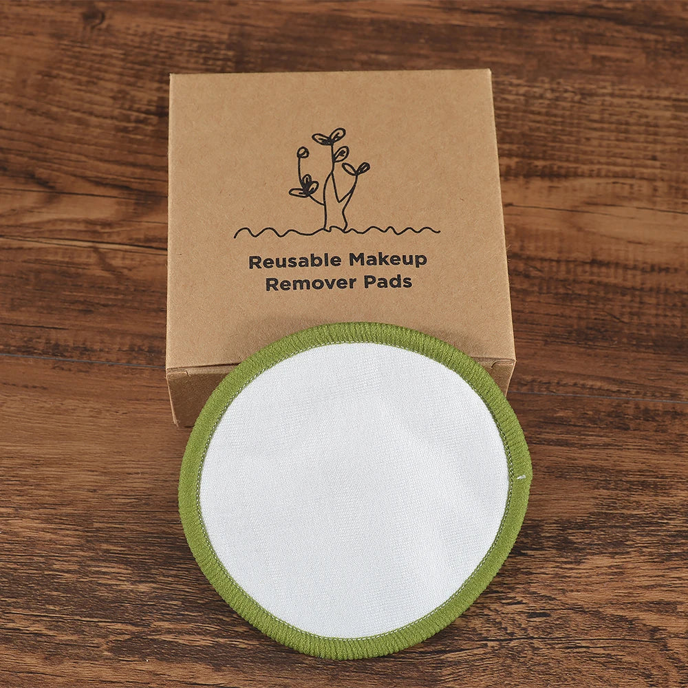 Cotton Demaquillant 10Pcs Bamboo Makeup Remover Reusable Cotton Pads Washable Rounds Clean Facial Cotton Reusable Makeup Tools