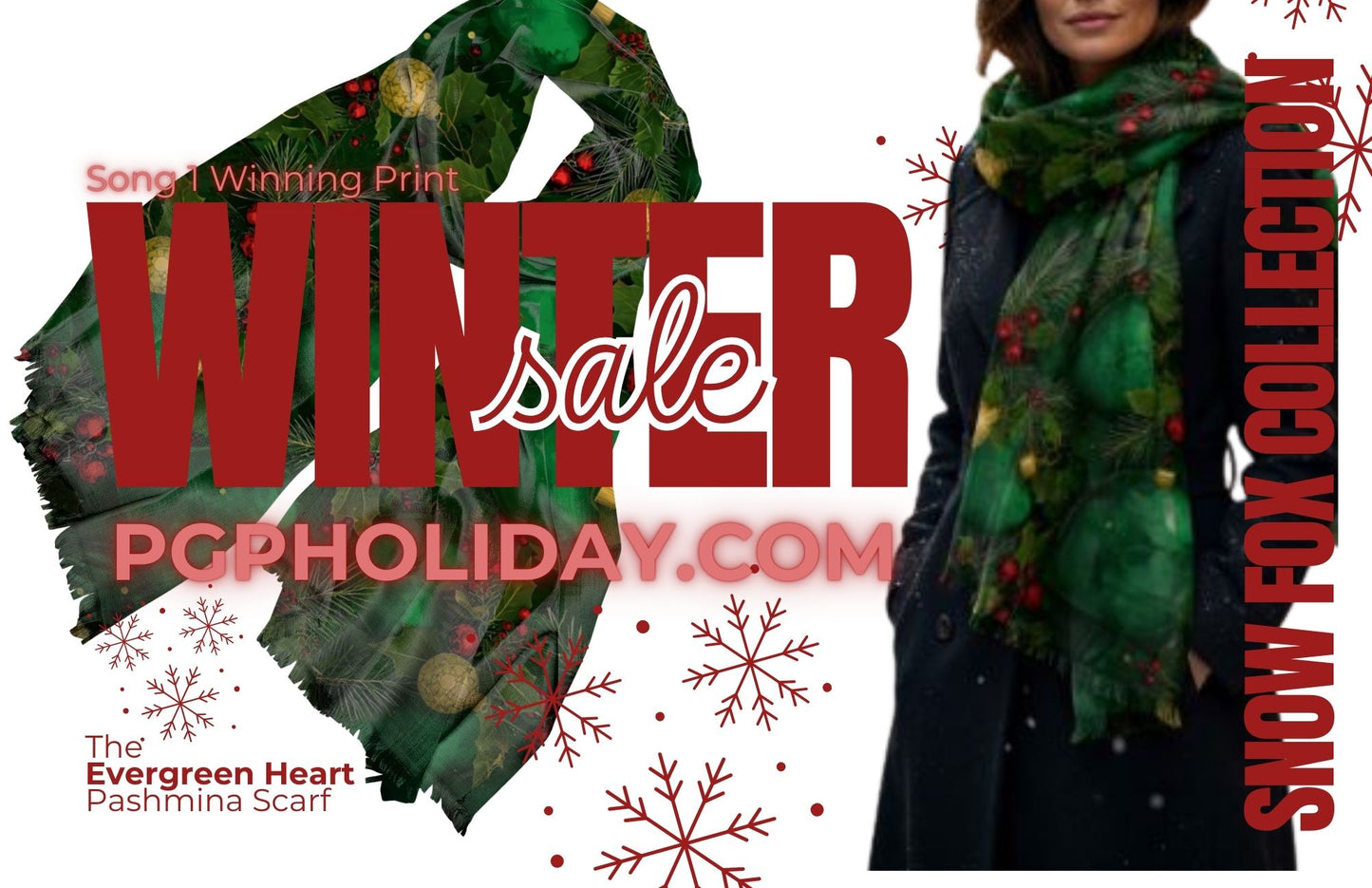 PGP Holiday 2025 Evergreen Heart Pashmina Scarf - Voted #1