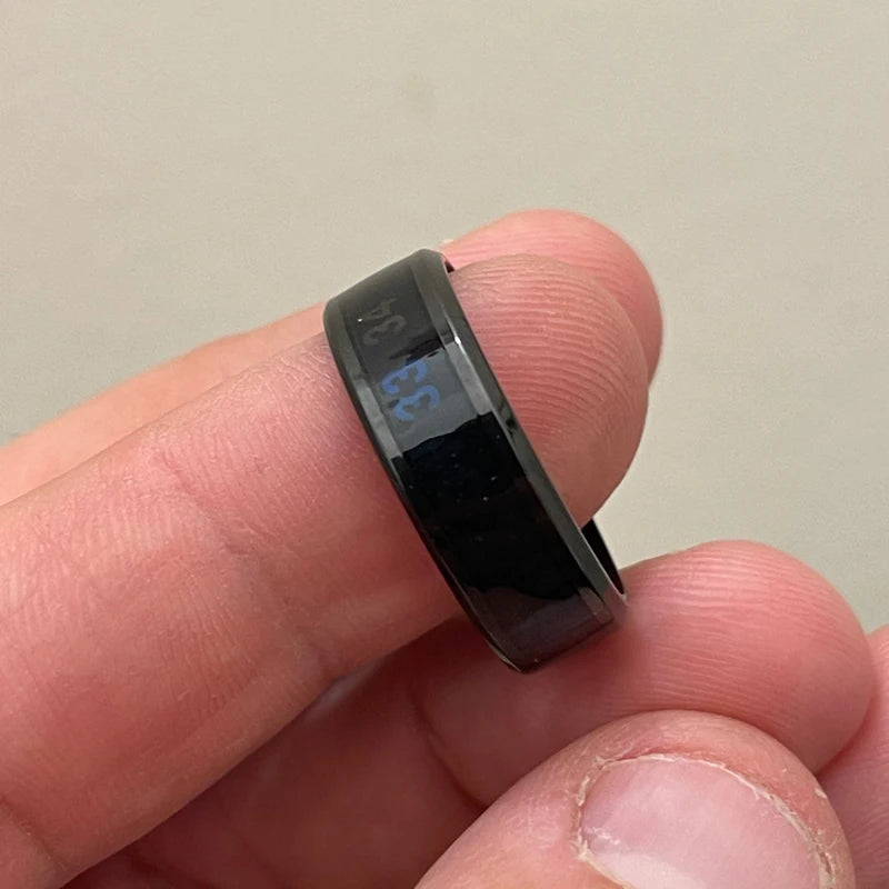 Smart Temperature Ring Titanium Steel Emotion Changes Intelligent Temperature Measuring Rings Waterproof Jewelry