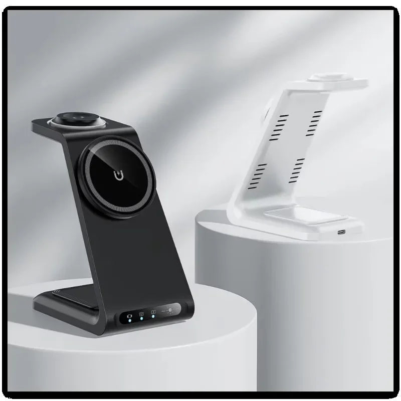 Touch Control Magnetic 3 in 1 Wireless Charger 15W Fast Charging Stations Multi-Device Wireless Docking Station