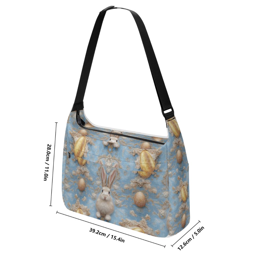 PGP Holiday Meadow Bunny Messenger Bag – Stylish & Spacious Adult Version Easter Basket