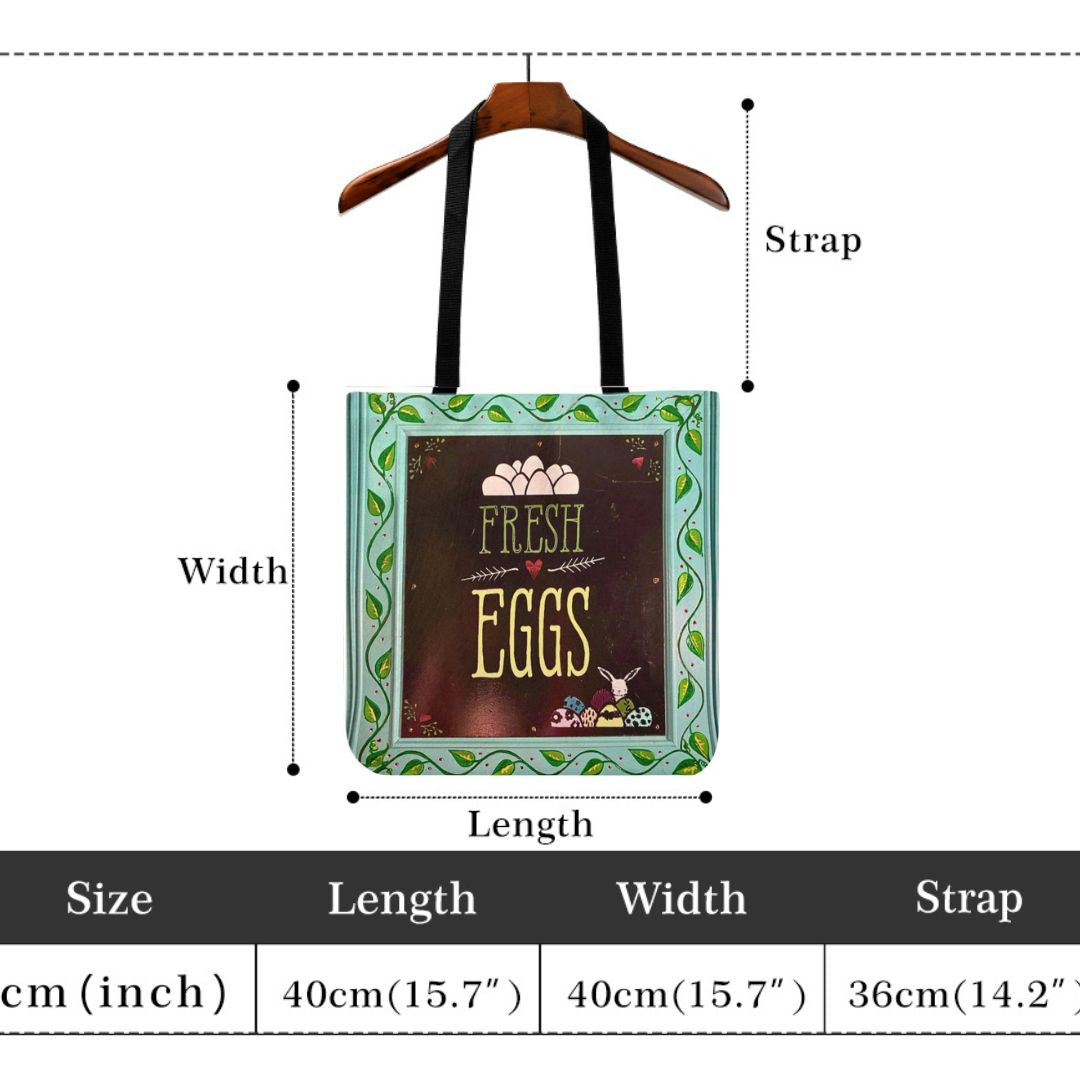 PGP Holiday Margeaux Easter Bunny Eggs Cloth Tote Bag – Festive & Spacious Spring Carryall