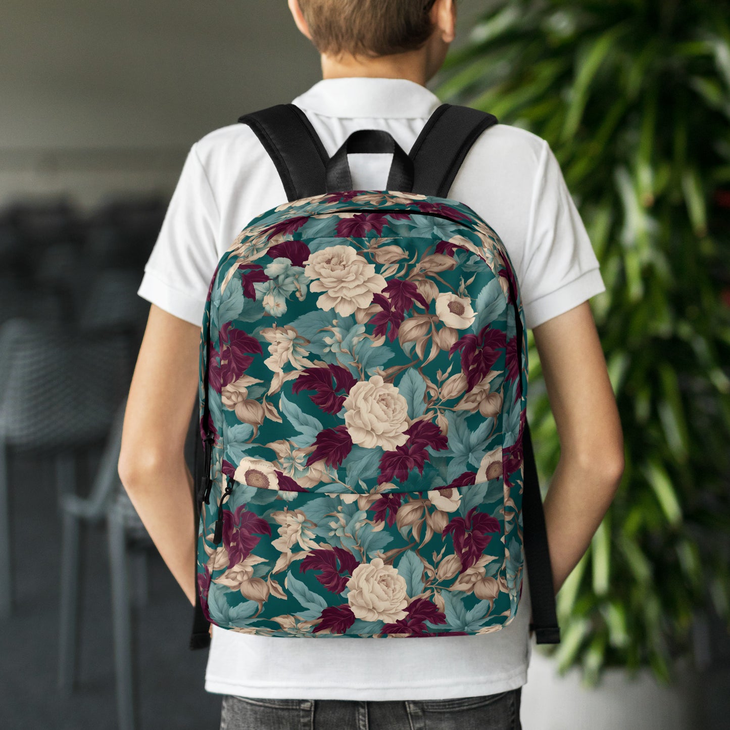 PGP Holiday Snow Caps Botanical Print Backpack – Stylish, Spacious, and Weather-Resistant