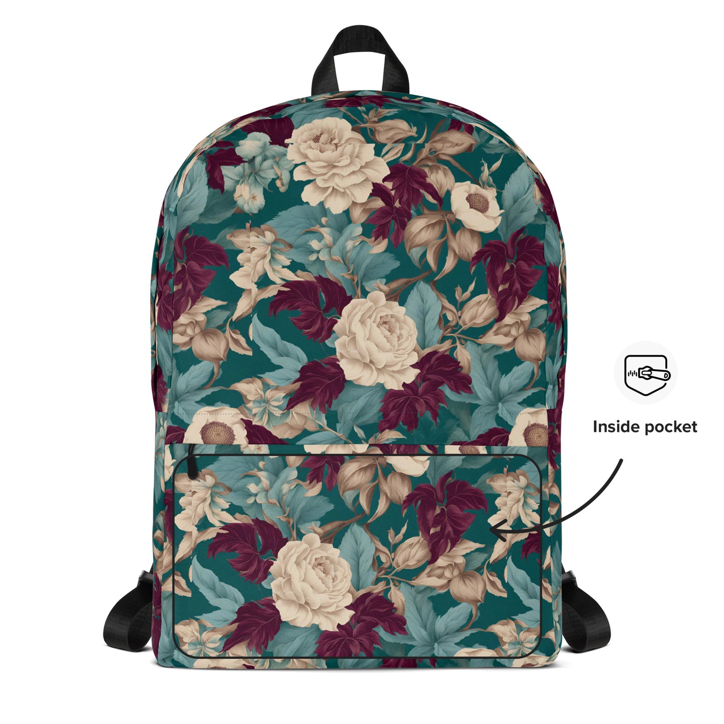 PGP Holiday Snow Caps Botanical Print Backpack – Stylish, Spacious, and Weather-Resistant
