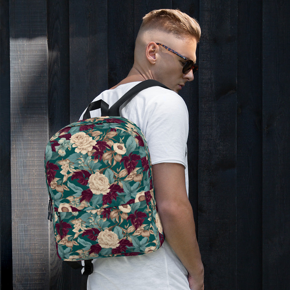PGP Holiday Snow Caps Botanical Print Backpack – Stylish, Spacious, and Weather-Resistant