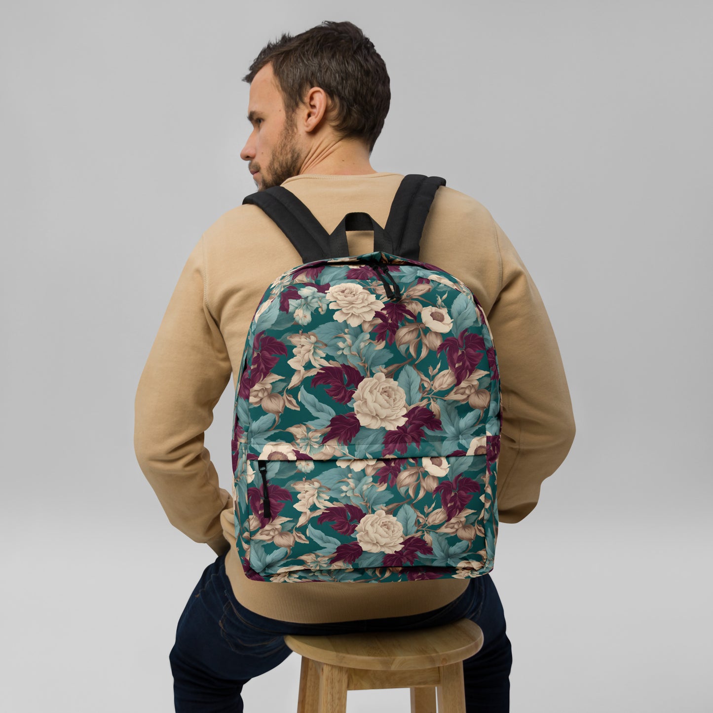 PGP Holiday Snow Caps Botanical Print Backpack – Stylish, Spacious, and Weather-Resistant
