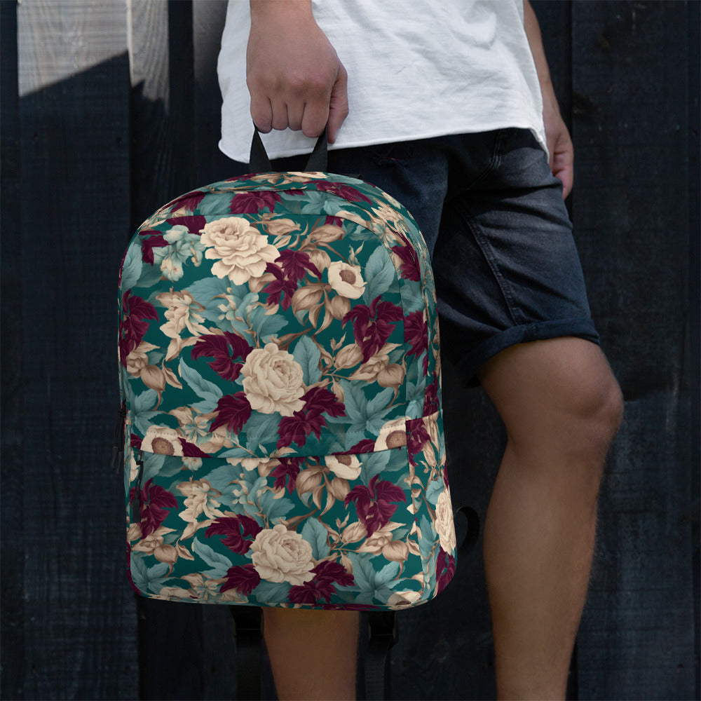 PGP Holiday Snow Caps Botanical Print Backpack – Stylish, Spacious, and Weather-Resistant