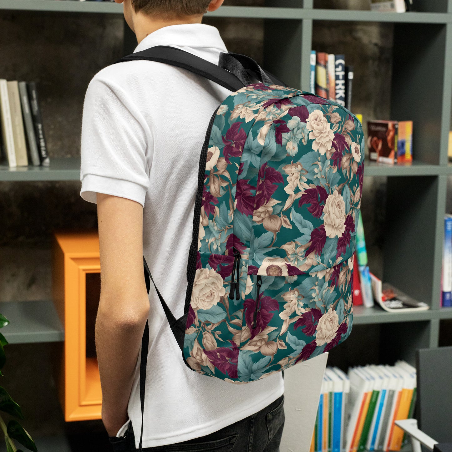 PGP Holiday Snow Caps Botanical Print Backpack – Stylish, Spacious, and Weather-Resistant