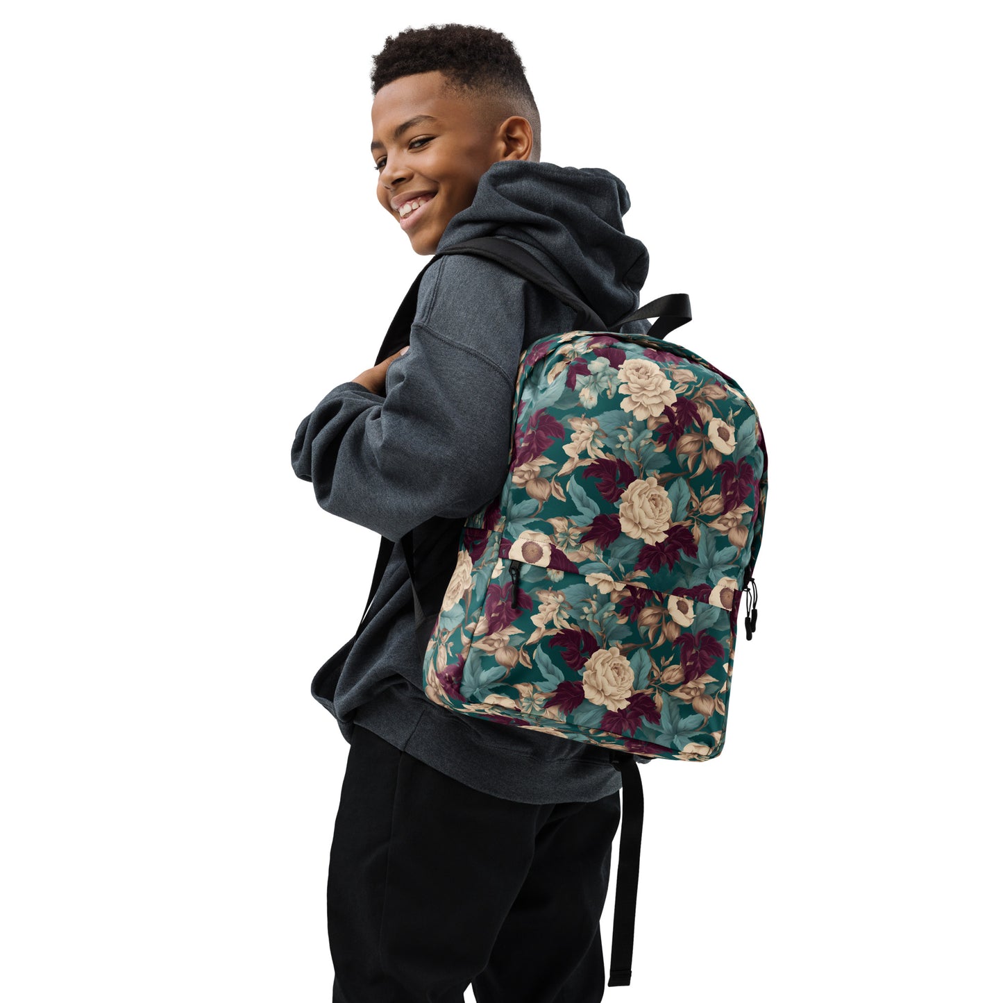 PGP Holiday Snow Caps Botanical Print Backpack – Stylish, Spacious, and Weather-Resistant