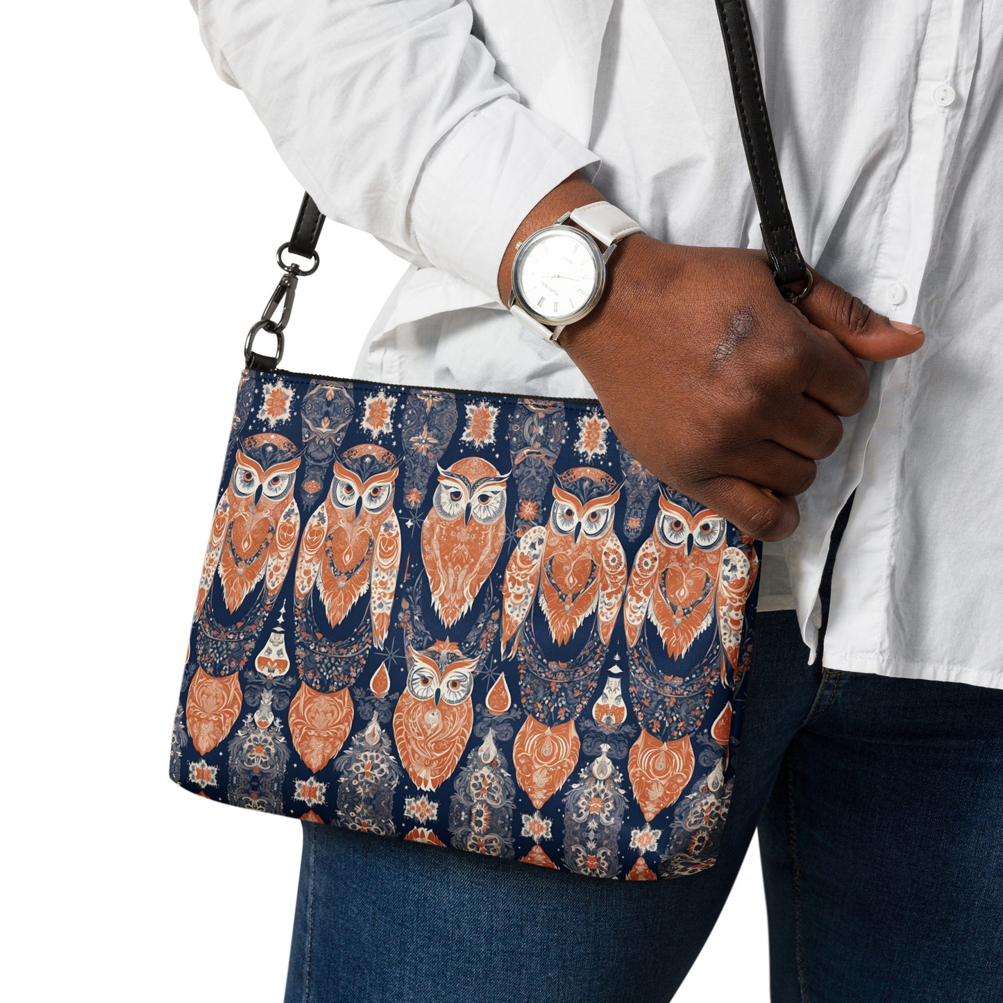 PGP Holiday Crossbody Bag - Ivory Embers Print | Versatile & Elegant