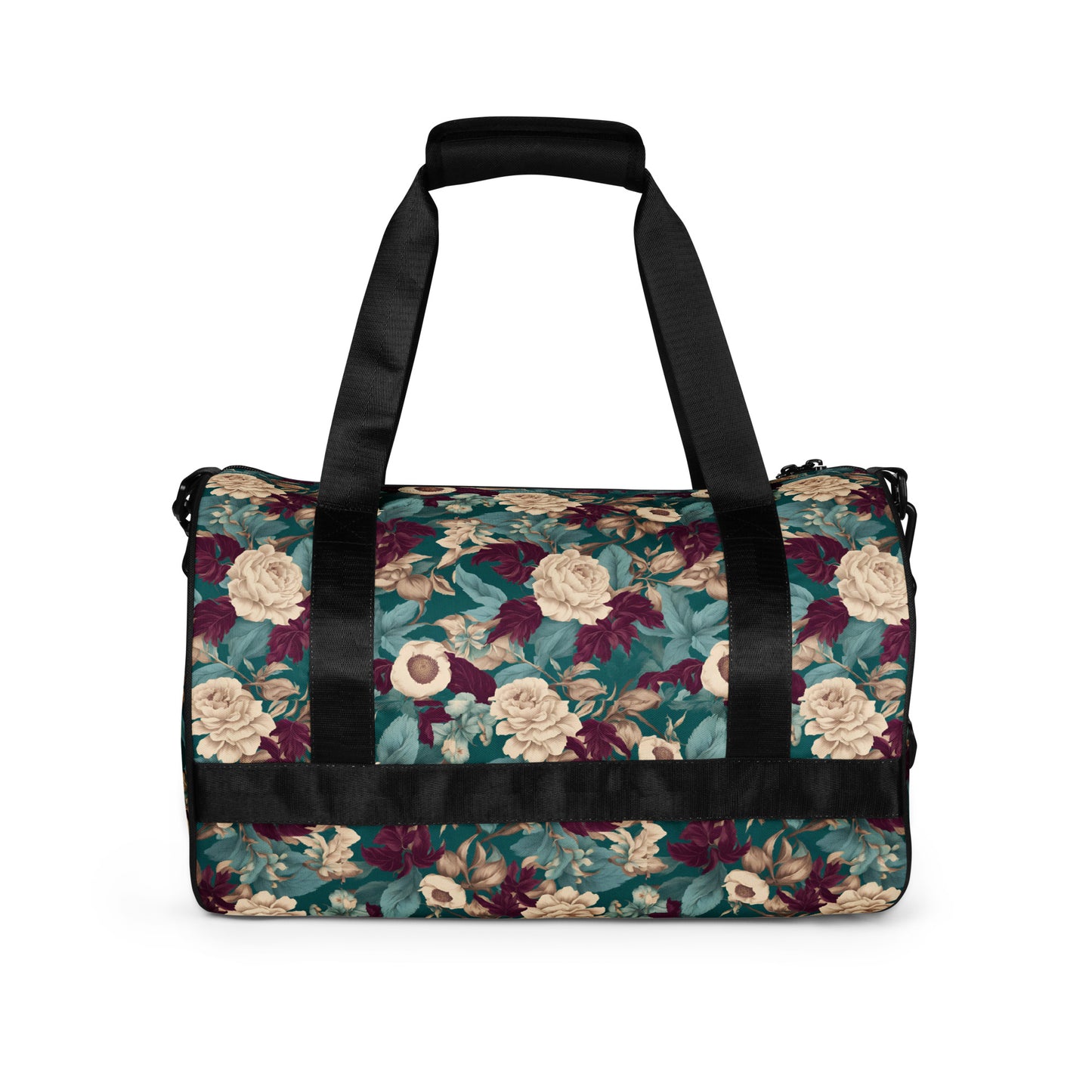 PGP Holiday Snow Caps Botanical Print Cylindrical Gym Bag – Functional, Modern, Stylish, and Durable