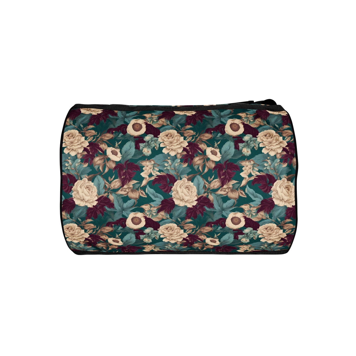 PGP Holiday Snow Caps Botanical Print Cylindrical Gym Bag – Functional, Modern, Stylish, and Durable