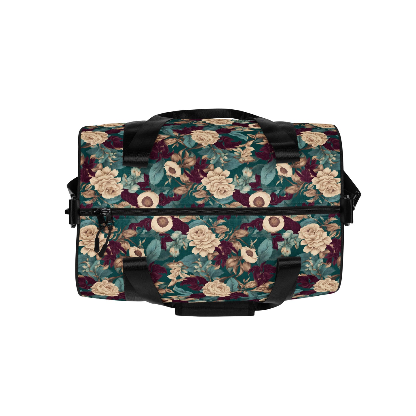 PGP Holiday Snow Caps Botanical Print Cylindrical Gym Bag – Functional, Modern, Stylish, and Durable