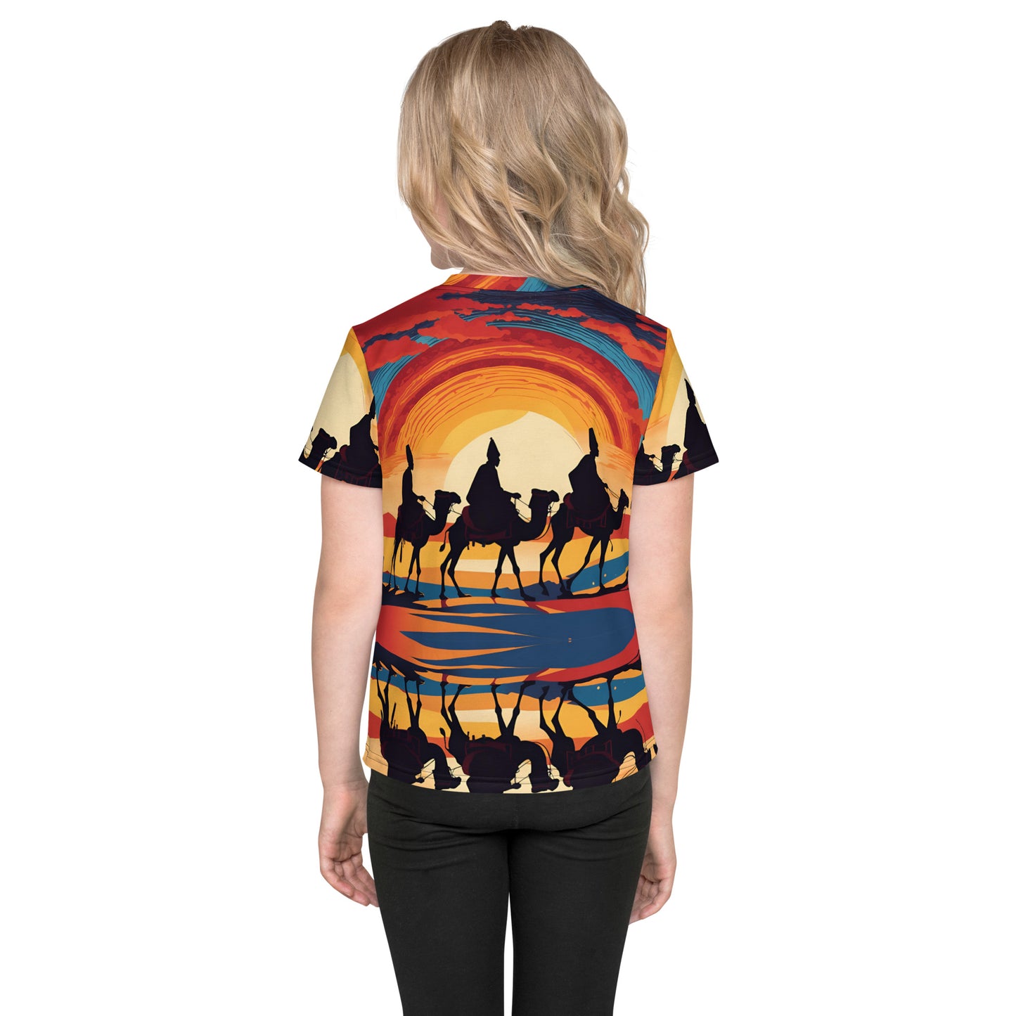 PGP Holiday Felis Día de Reyes Kids Crew Neck T-Shirt – Colorful Design, Comfortable Fit for Active Kids