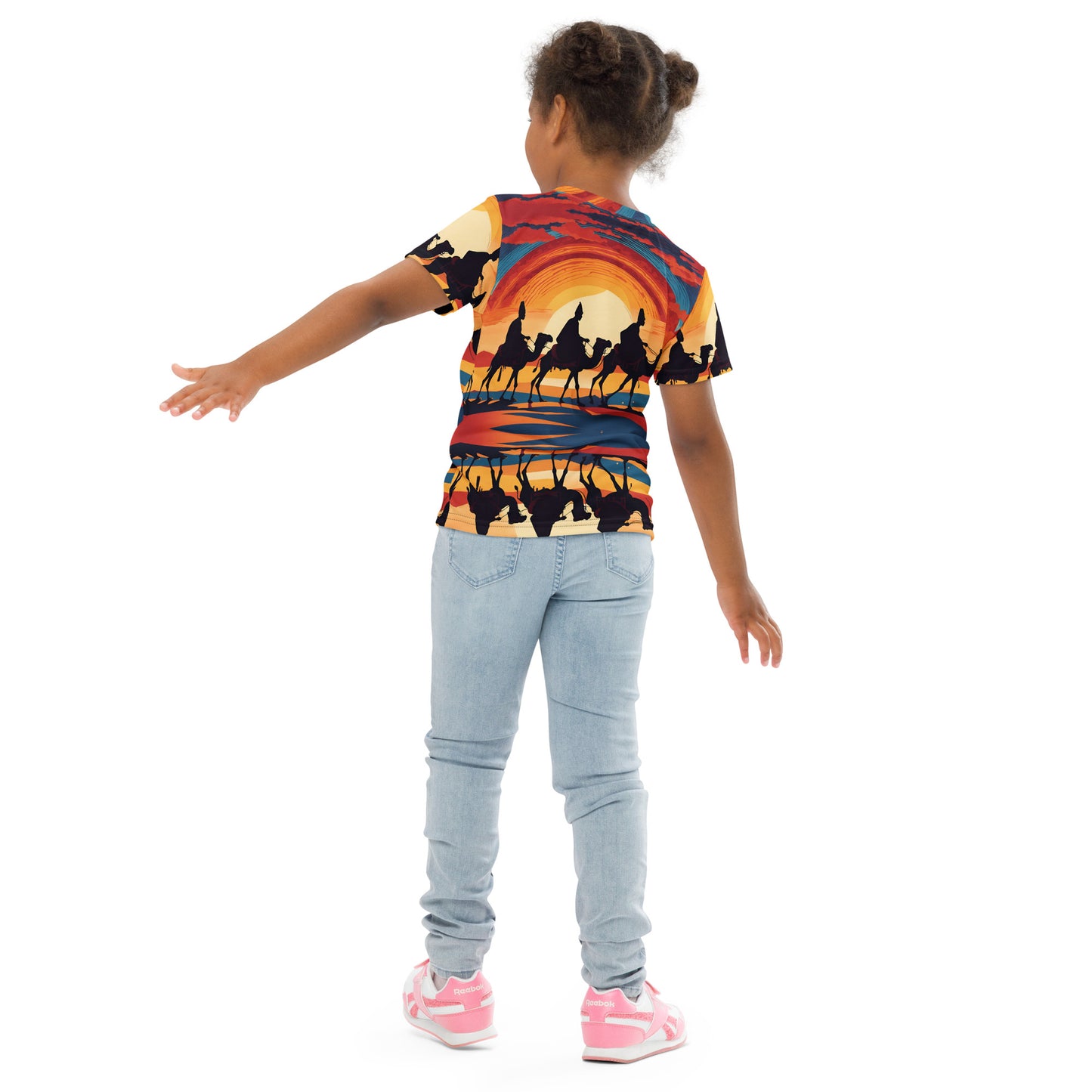 PGP Holiday Felis Día de Reyes Kids Crew Neck T-Shirt – Colorful Design, Comfortable Fit for Active Kids