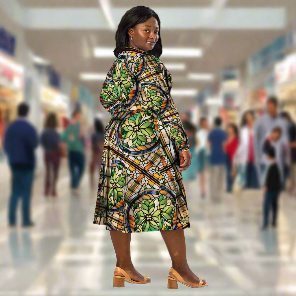 PGP Holiday Draíocht Ádh Long Sleeve Midi Dress – Feminine, Flattering, and With Pockets!