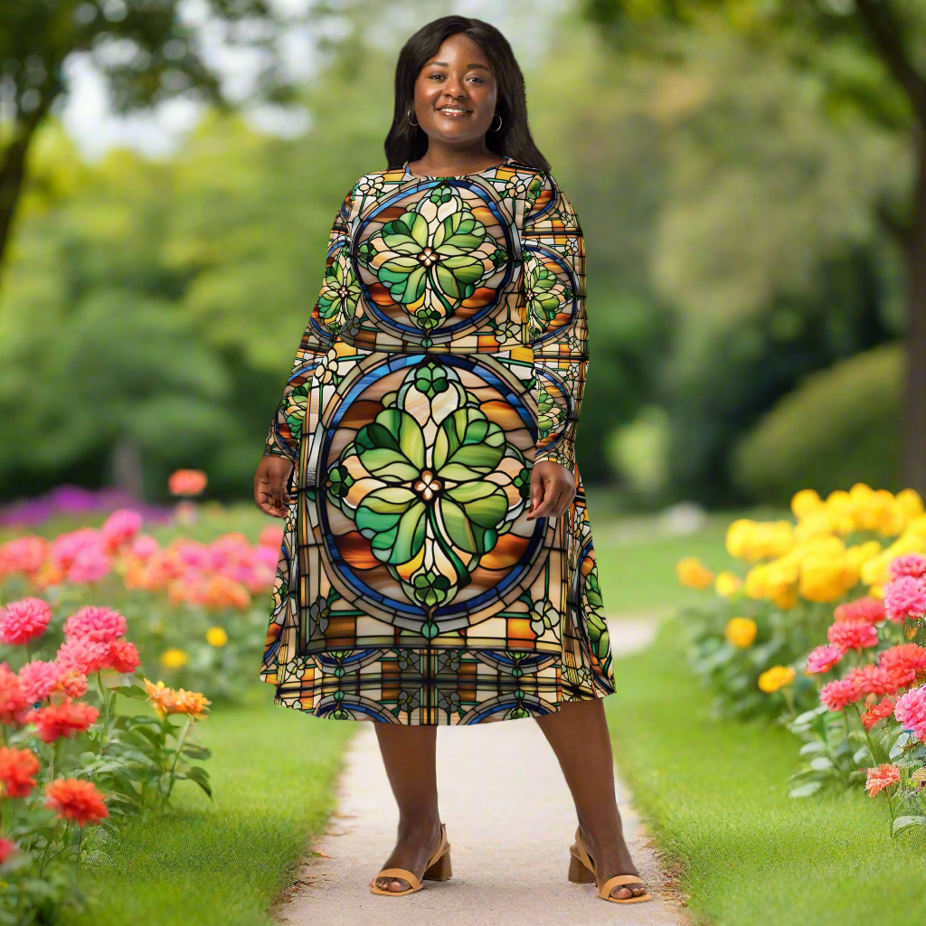 PGP Holiday Draíocht Ádh Long Sleeve Midi Dress – Feminine, Flattering, and With Pockets!
