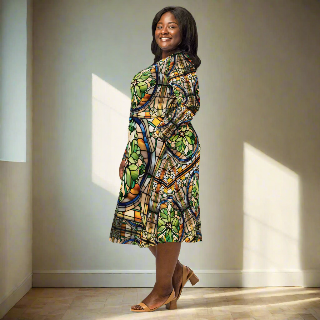 PGP Holiday Draíocht Ádh Long Sleeve Midi Dress – Feminine, Flattering, and With Pockets!