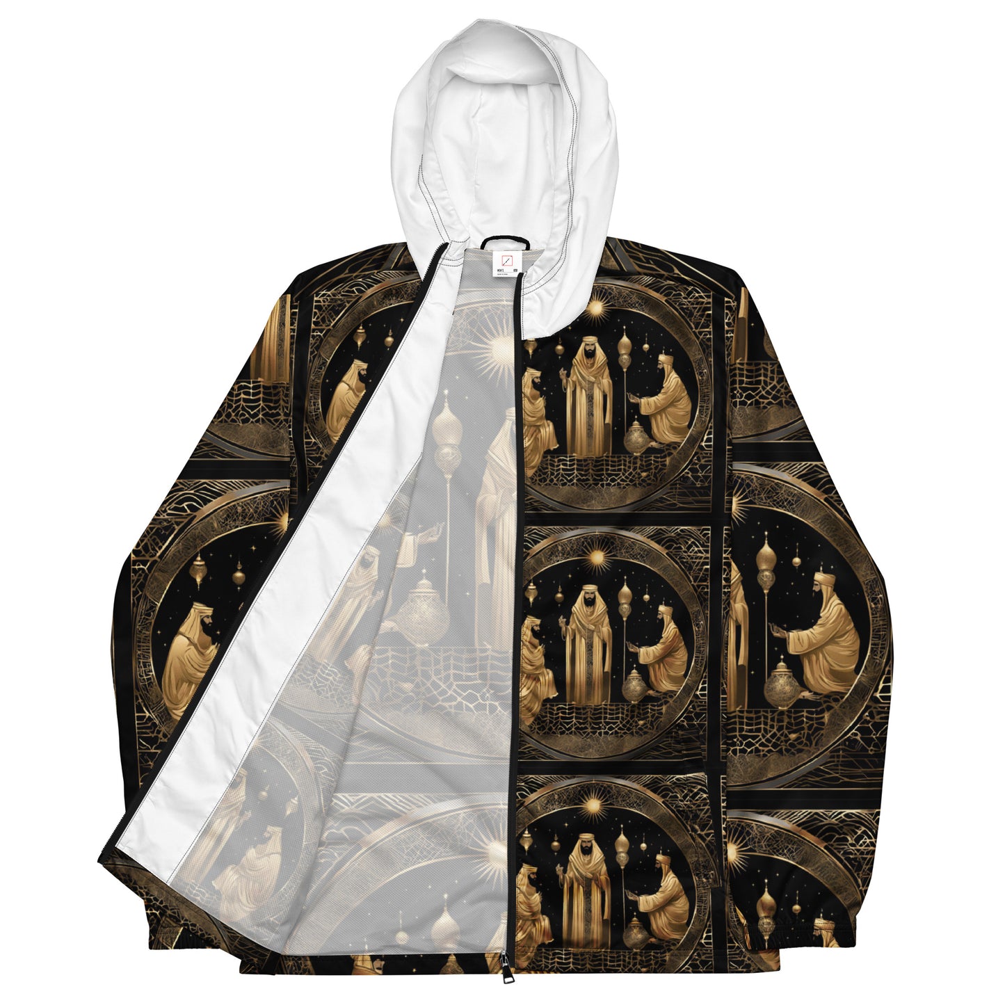 PGP Holiday Felis Día de Reyes Men’s Windbreaker – Lightweight, Water-Resistant, Breathable Mesh Lining