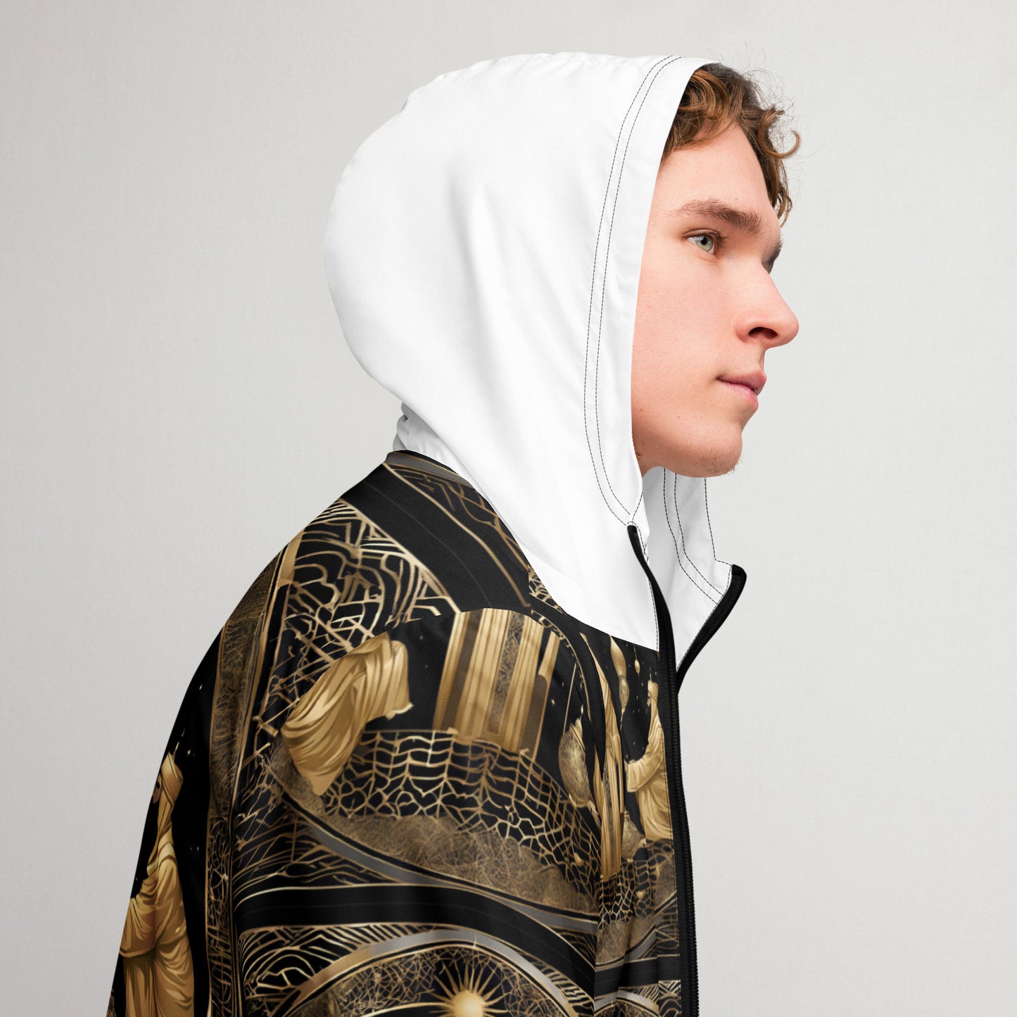 PGP Holiday Felis Día de Reyes Men’s Windbreaker – Lightweight, Water-Resistant, Breathable Mesh Lining