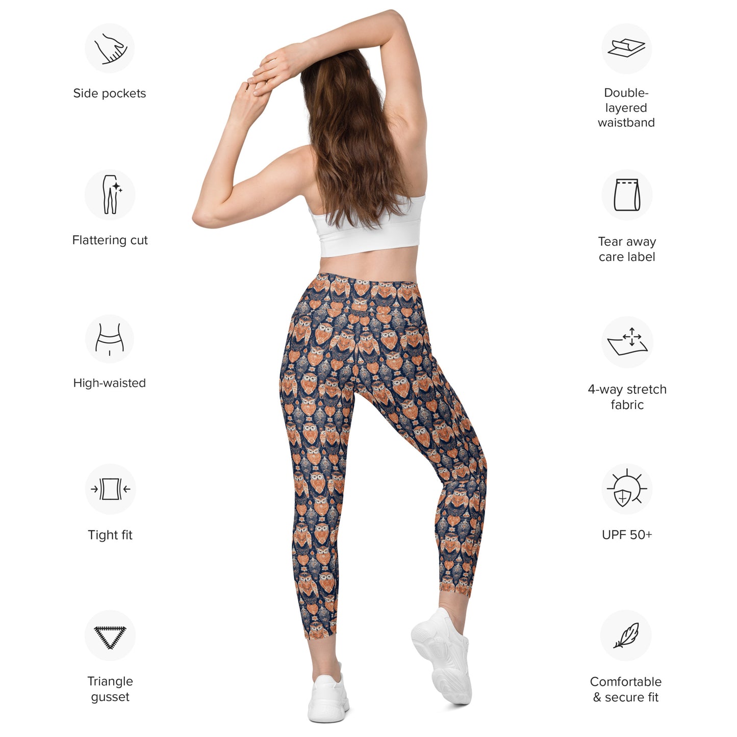 PGP Holiday Pocket Leggings - Ivory Embers Print | Stylish Comfort & Function