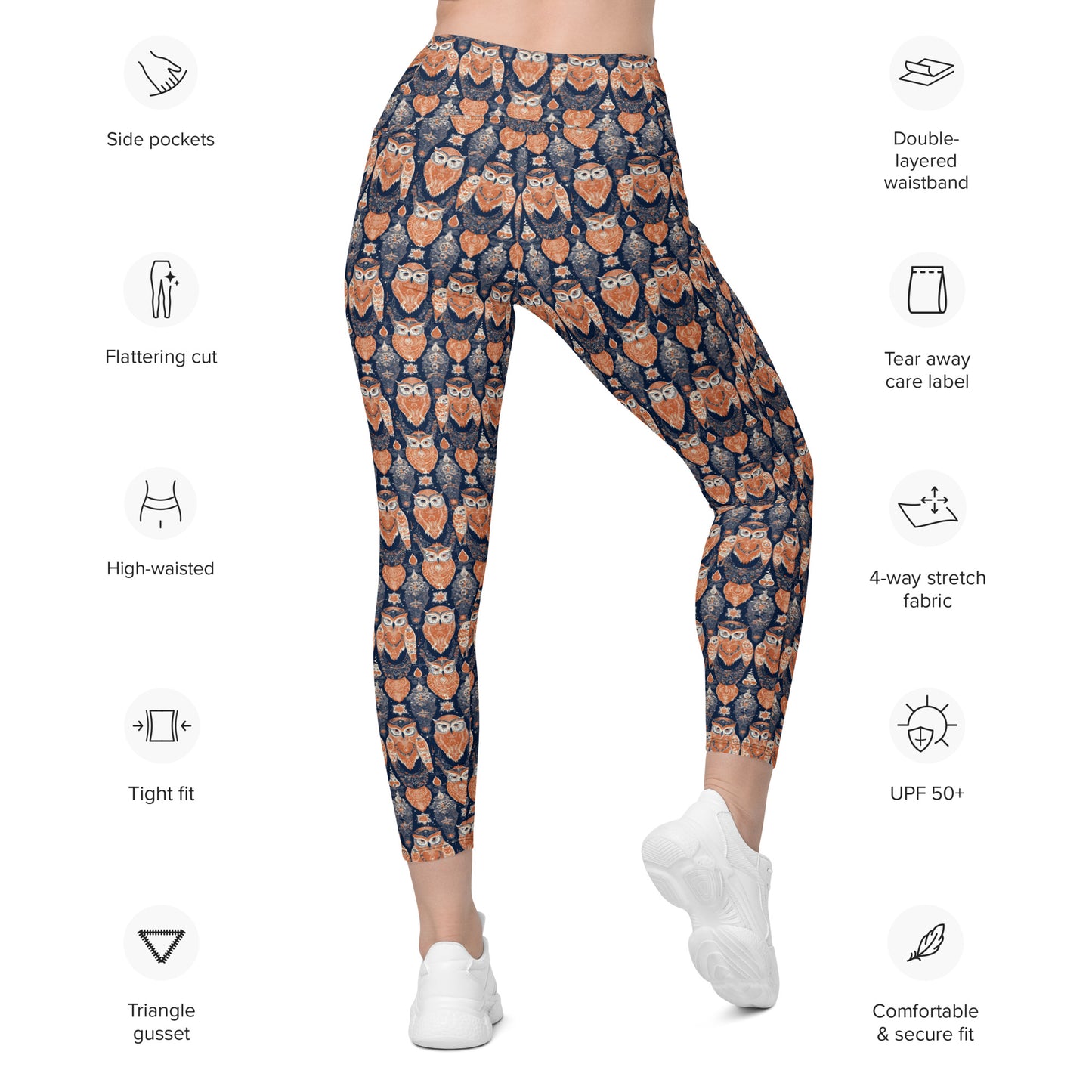 PGP Holiday Pocket Leggings - Ivory Embers Print | Stylish Comfort & Function