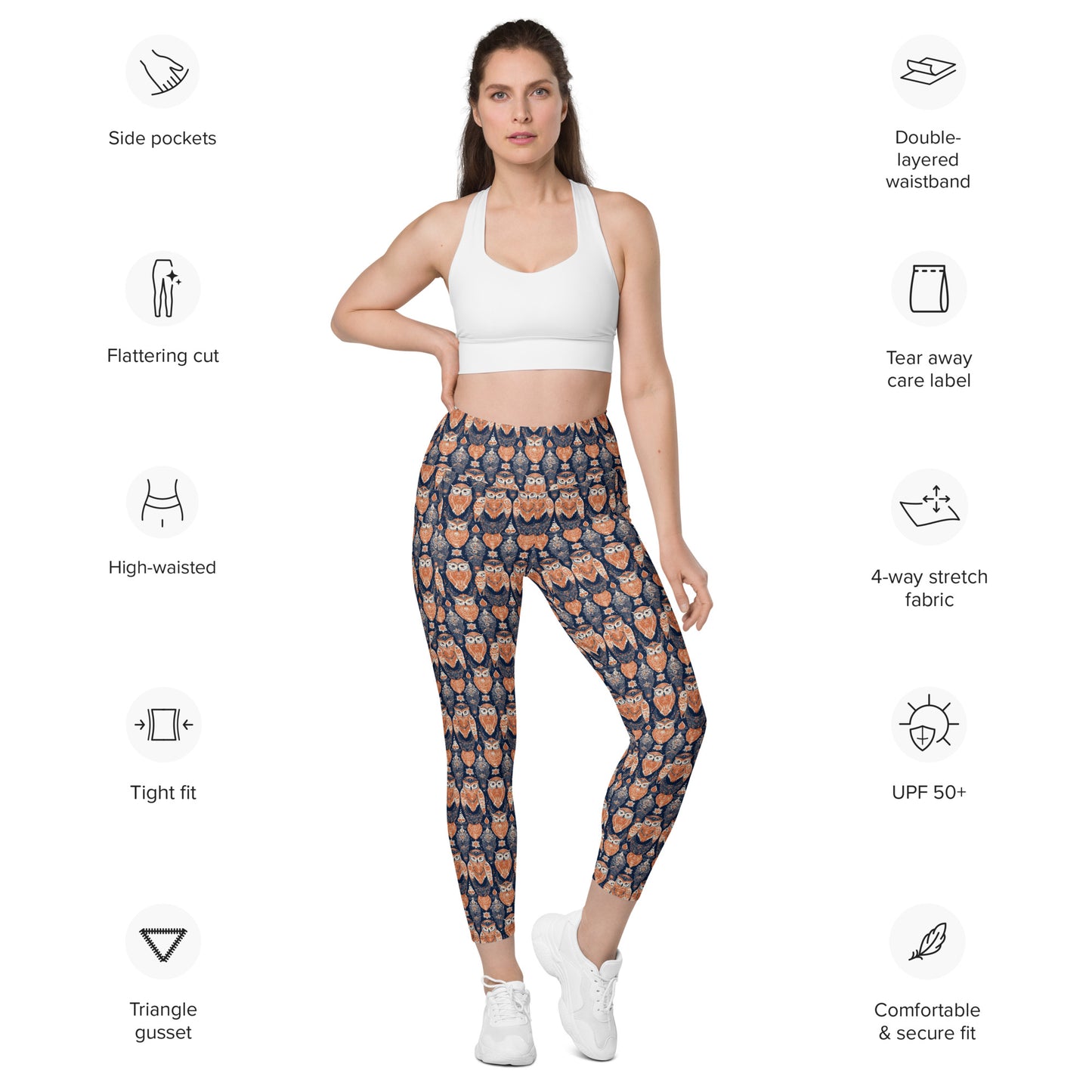 PGP Holiday Pocket Leggings - Ivory Embers Print | Stylish Comfort & Function