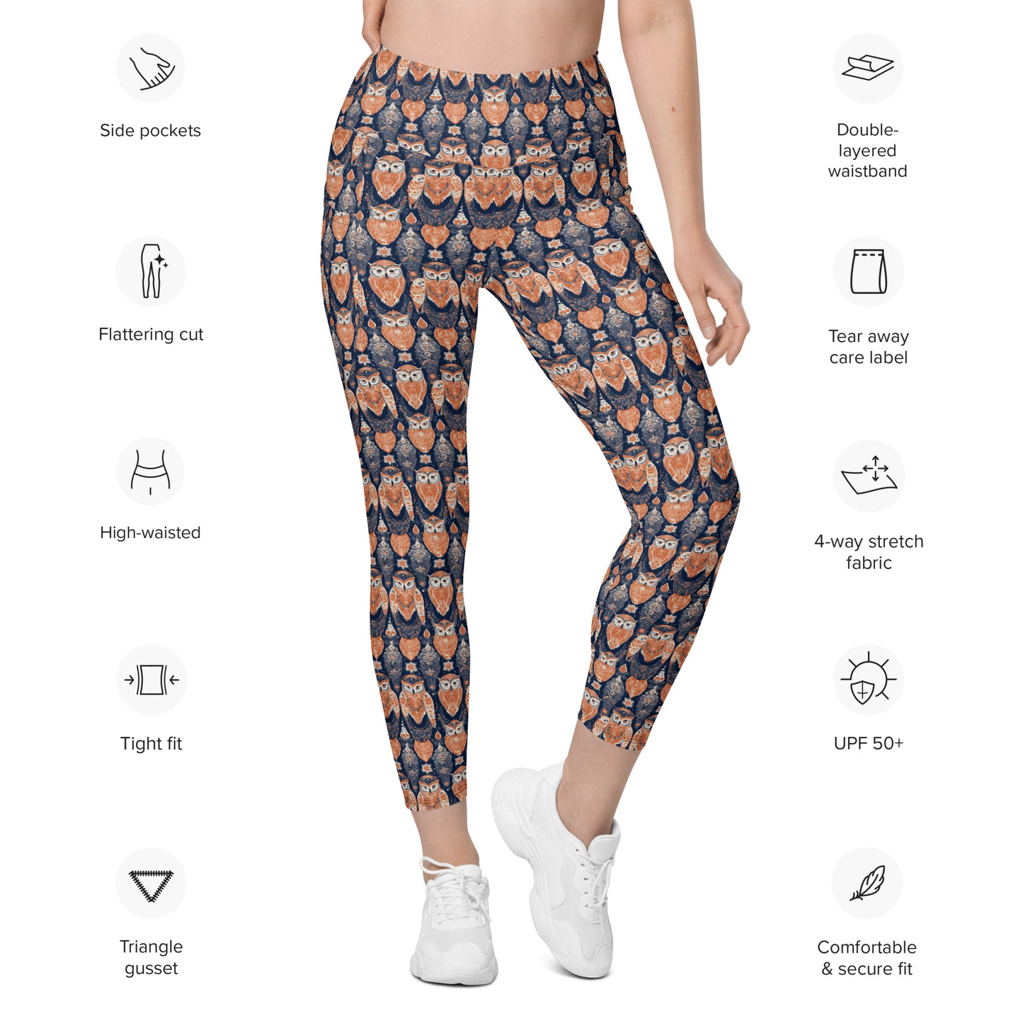 PGP Holiday Pocket Leggings - Ivory Embers Print | Stylish Comfort & Function