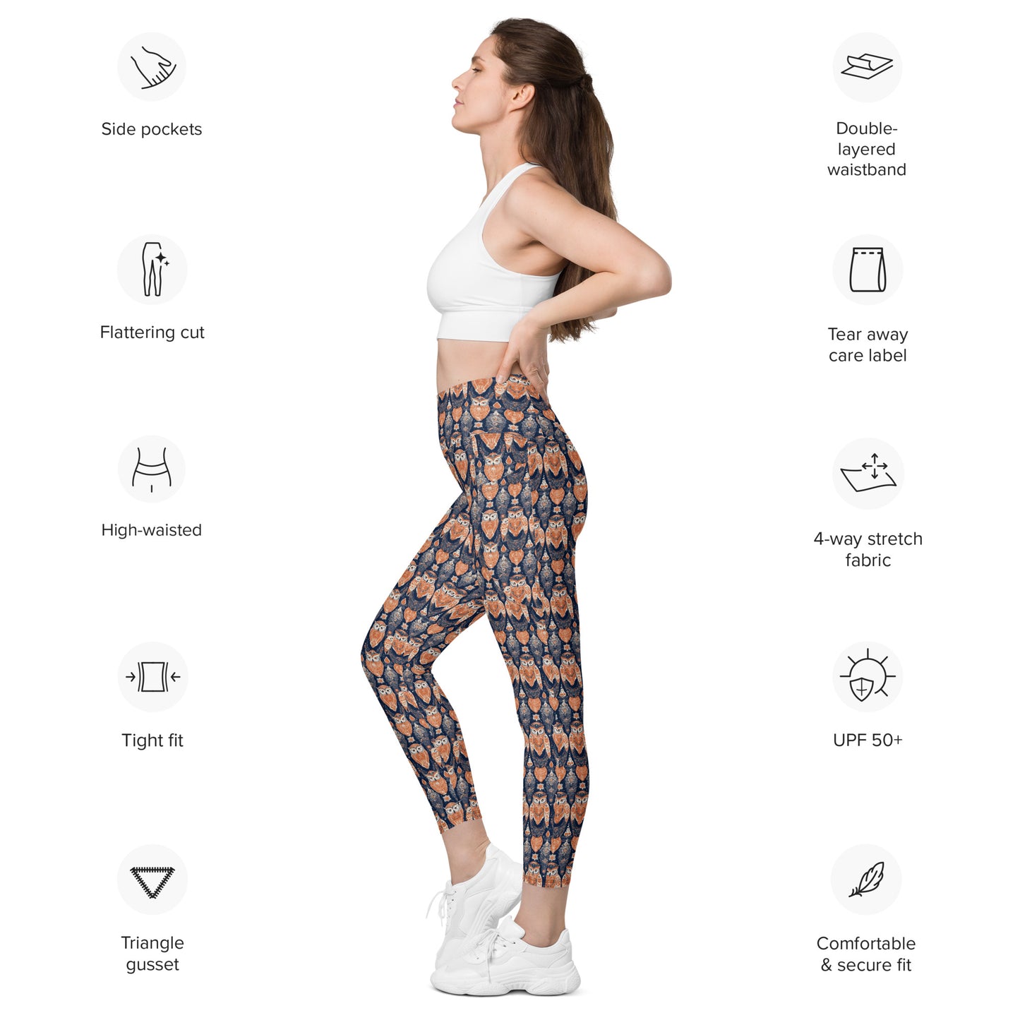 PGP Holiday Pocket Leggings - Ivory Embers Print | Stylish Comfort & Function