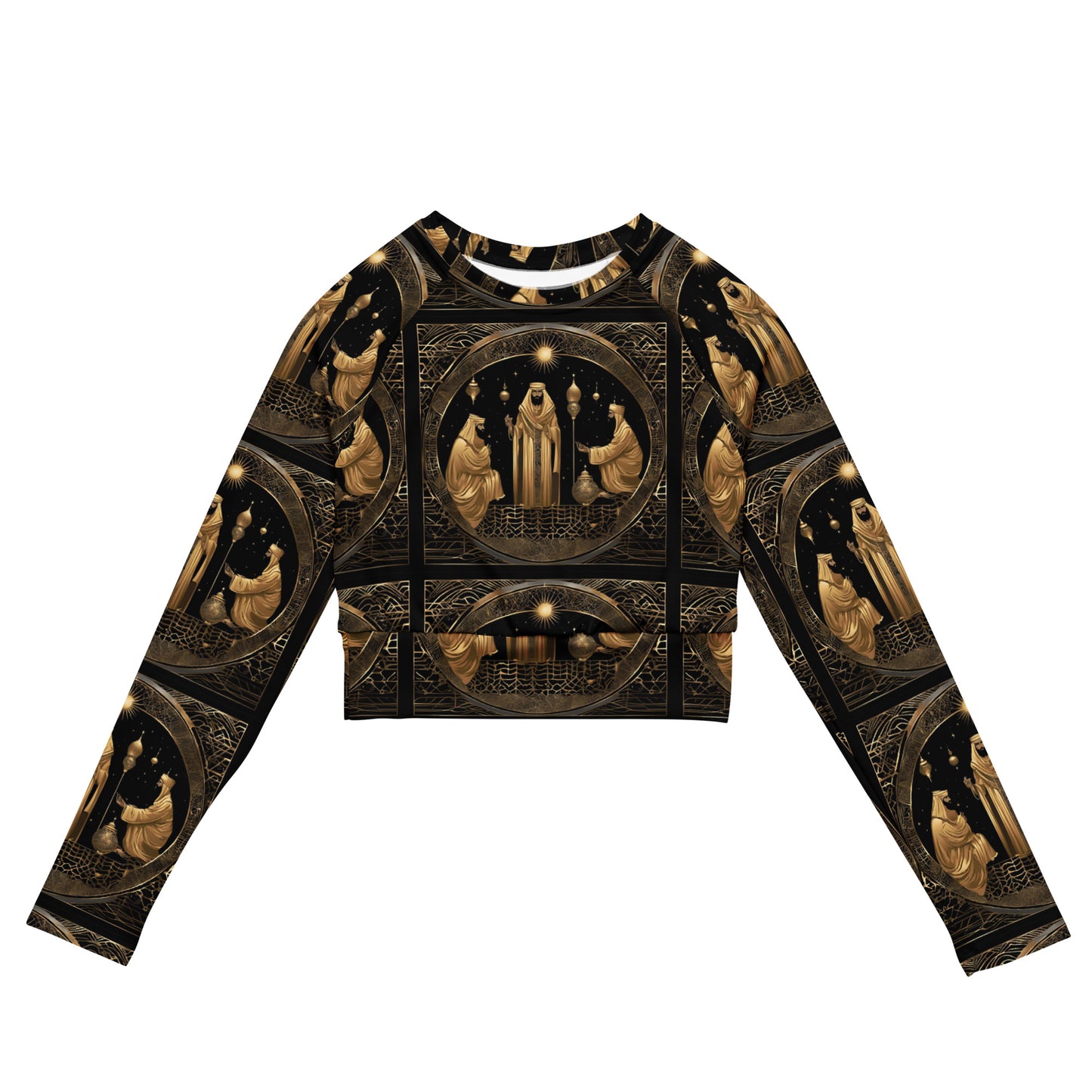 PGP Holiday Felis Día de Reyes Long-Sleeve Crop Top – Eco-Friendly Athleisure