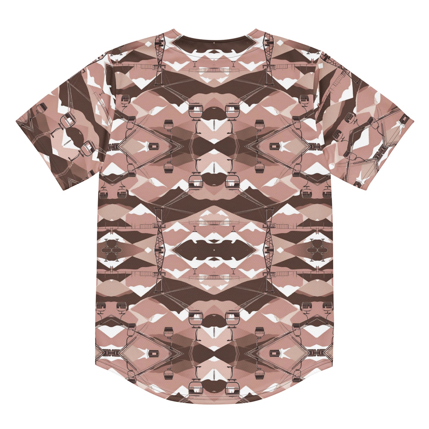 PGP Holiday Ski Lift Unisex Baseball Jersey - Mid-Century Modern Ski Lift Print | Eco-Friendly & Comfortable