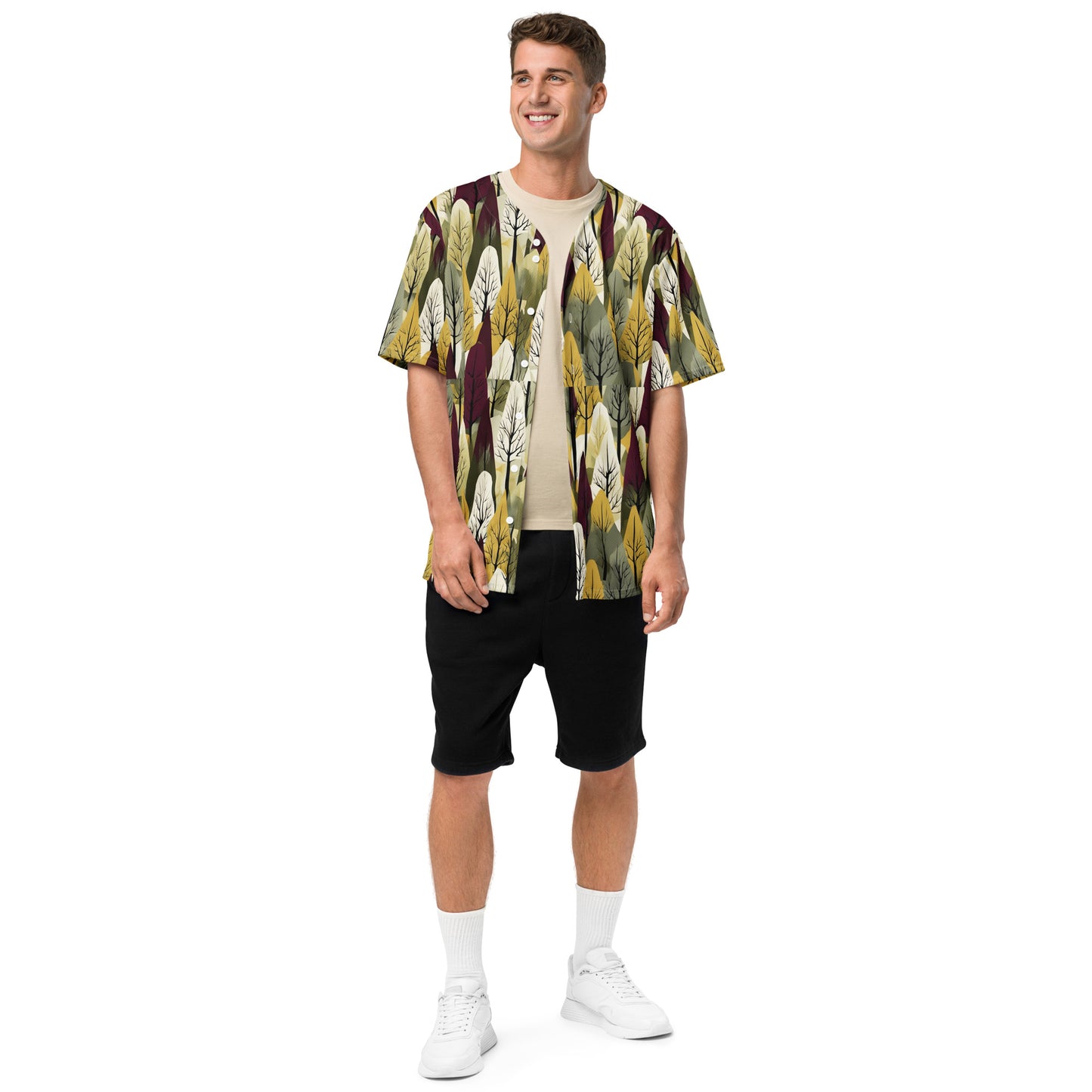 PGP Holiday First Snow Unisex Baseball Jersey - Mid-Century Modern Inspired Print | Eco-Friendly & Comfortable