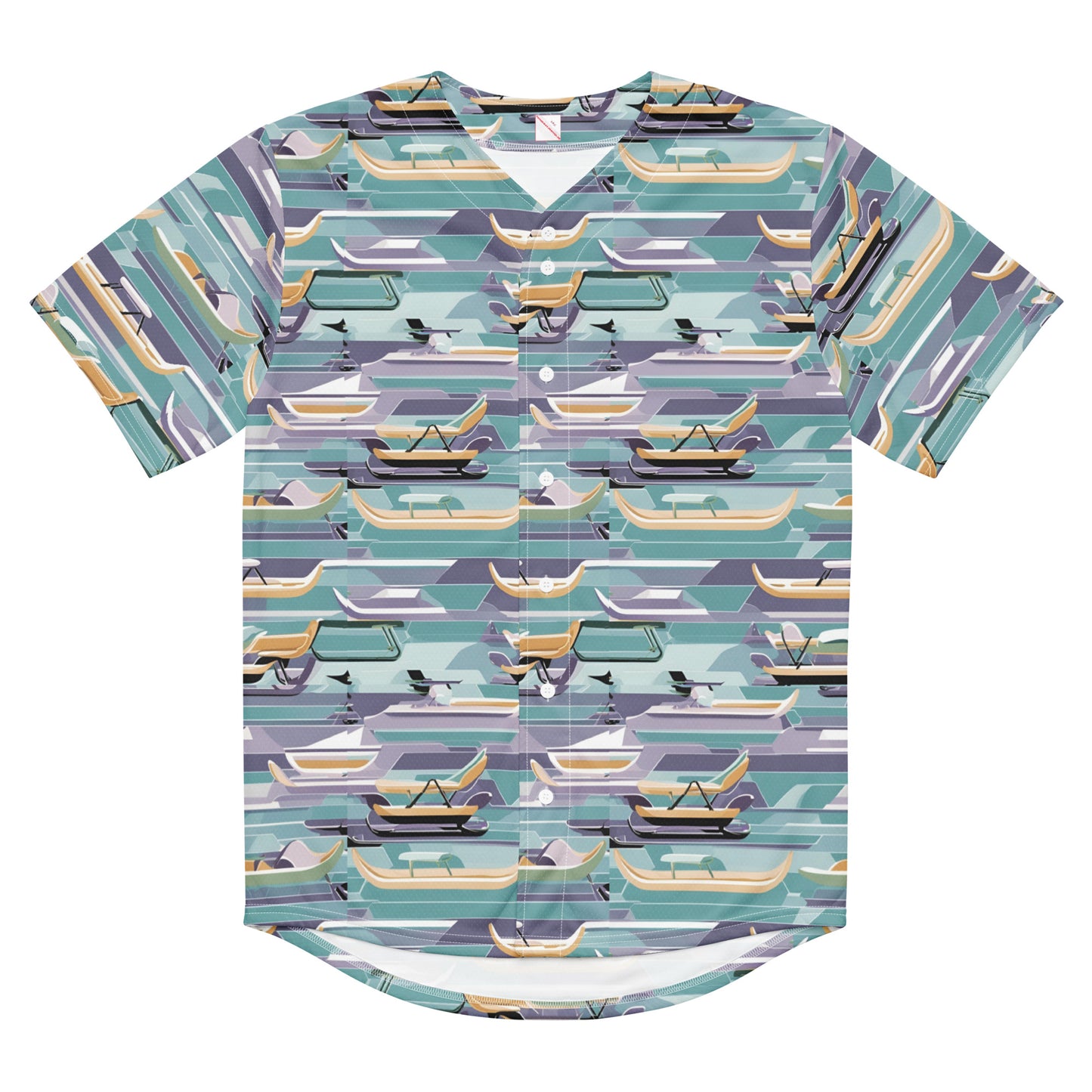 PGP Holiday Sled Scape Unisex Baseball Jersey - Mid-Century Modern Inspired Print | Eco-Friendly & Comfortable