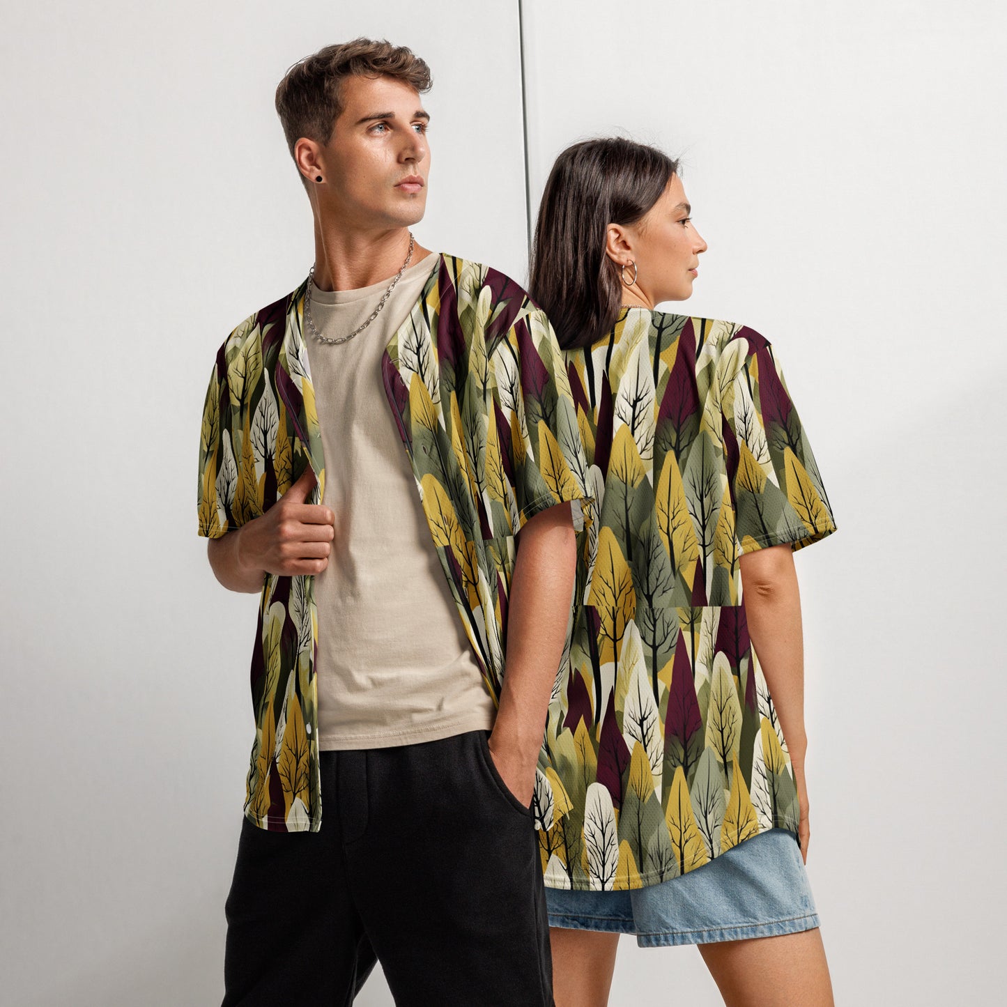 PGP Holiday First Snow Unisex Baseball Jersey - Mid-Century Modern Inspired Print | Eco-Friendly & Comfortable