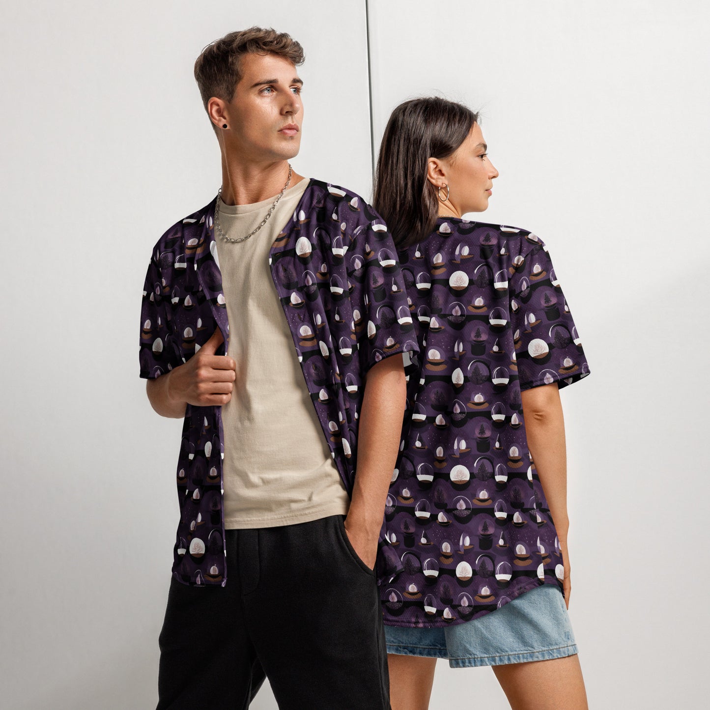 PGP Holiday Twilighted Unisex Baseball Jersey - Mid-Century Modern Inspired Print | Eco-Friendly & Comfortable