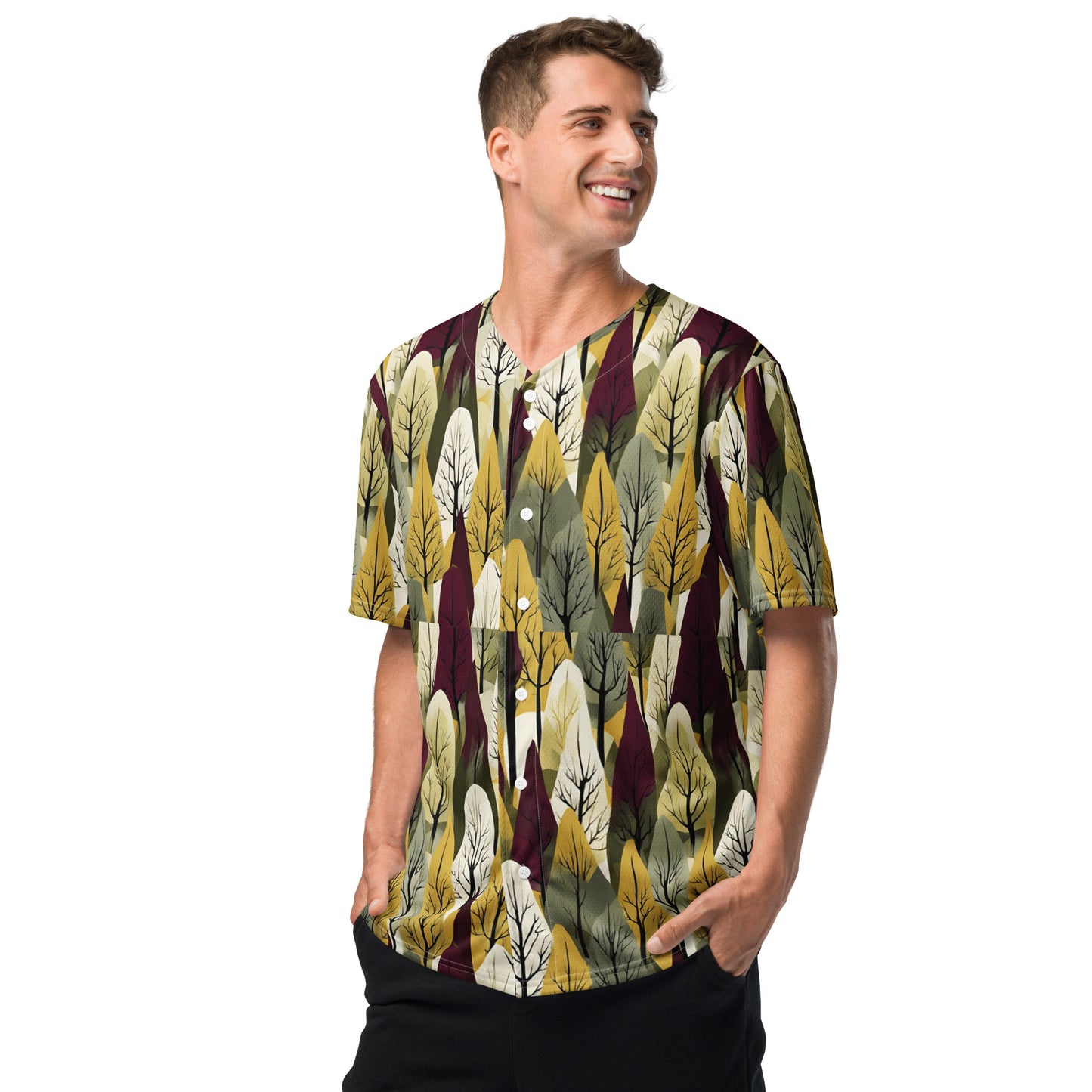 PGP Holiday First Snow Unisex Baseball Jersey - Mid-Century Modern Inspired Print | Eco-Friendly & Comfortable