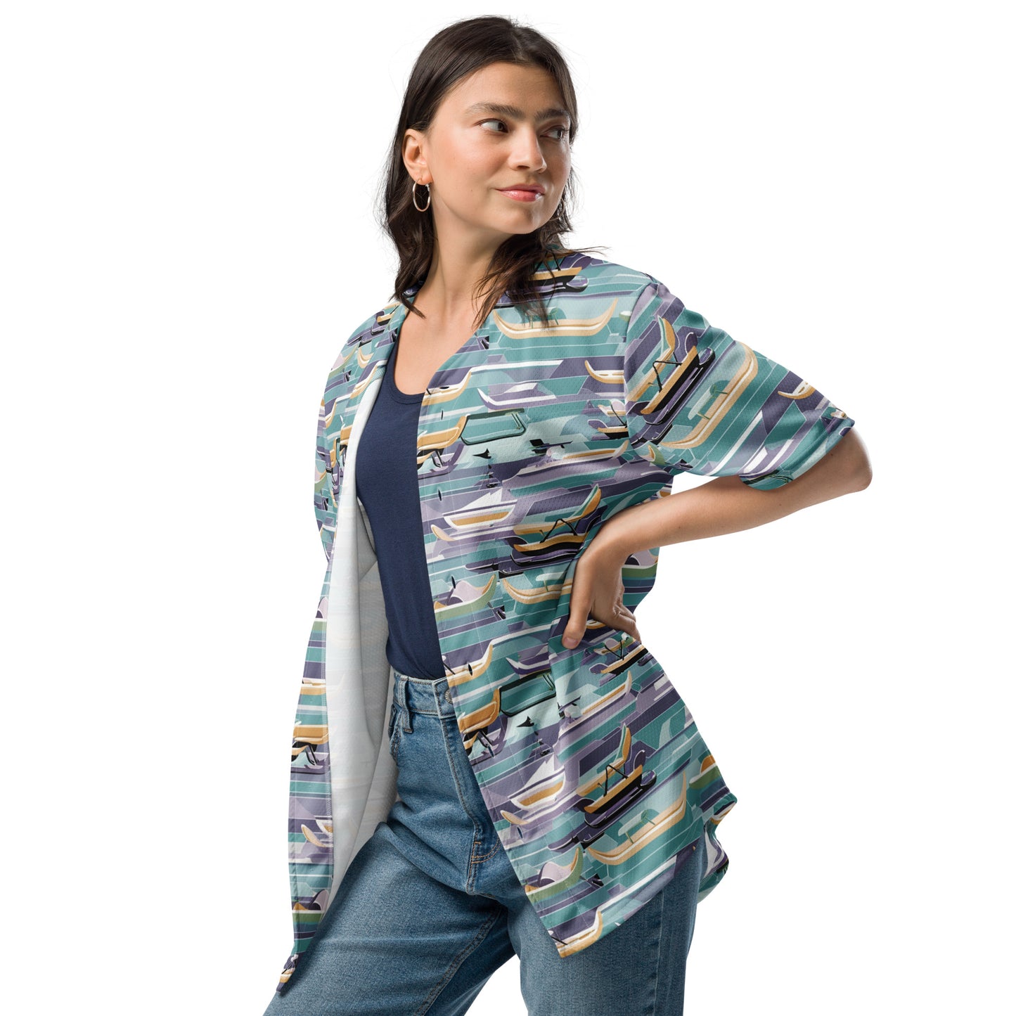 PGP Holiday Sled Scape Unisex Baseball Jersey - Mid-Century Modern Inspired Print | Eco-Friendly & Comfortable