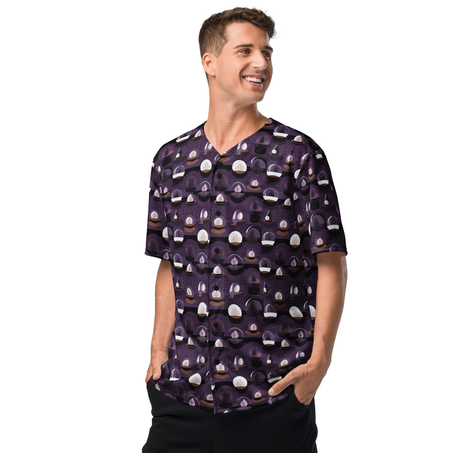 PGP Holiday Twilighted Unisex Baseball Jersey - Mid-Century Modern Inspired Print | Eco-Friendly & Comfortable